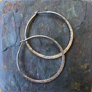 2” hammered sterling hoops!